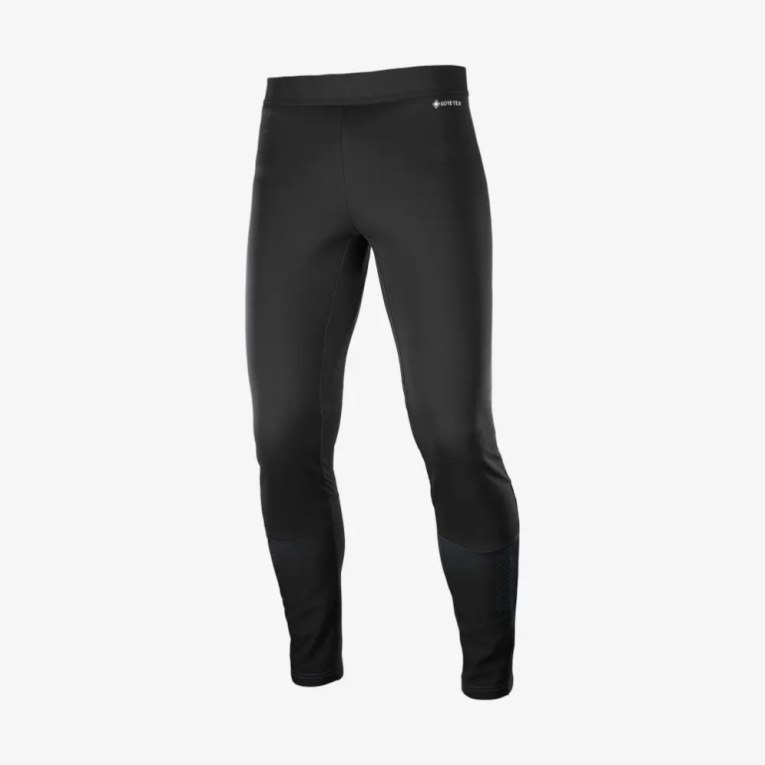 Black Salomon Gore Tex Infinium Windstopper Men's Running Tights | IE IB0152